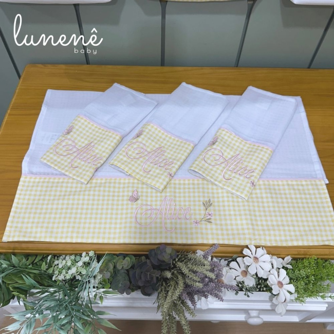 Fralda para Boca 04 Peças Jardim Encantado 200 Fios 4556