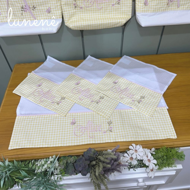 Fralda para Boca 04 Peças Jardim Encantado 200 Fios 4556