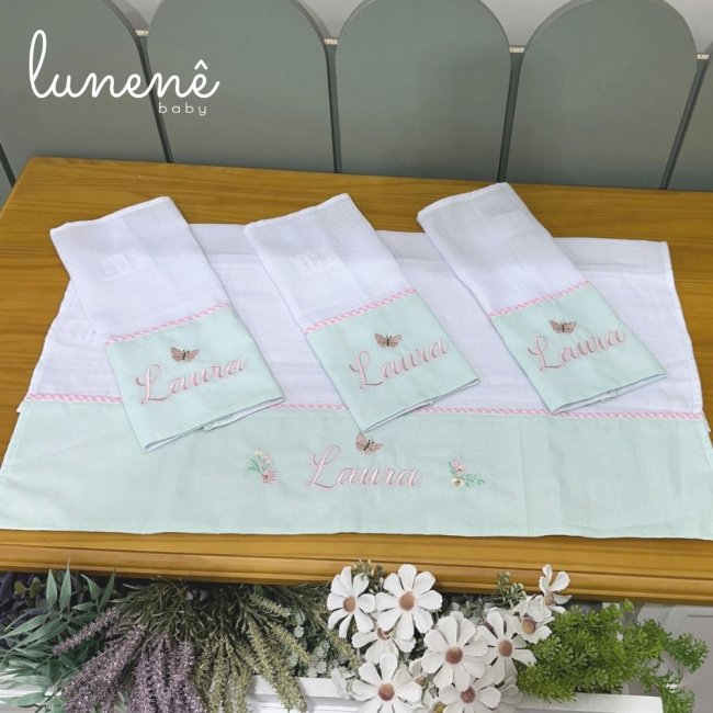 Fralda para Boca 04 Peças Jardim Encantado 200 Fios 4587