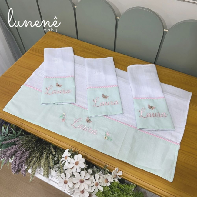 Fralda para Boca 04 Peças Jardim Encantado 200 Fios 4587