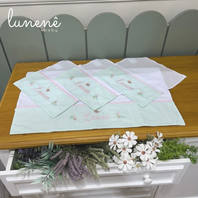 Fralda para Boca 04 Peças Jardim Encantado 200 Fios 4587