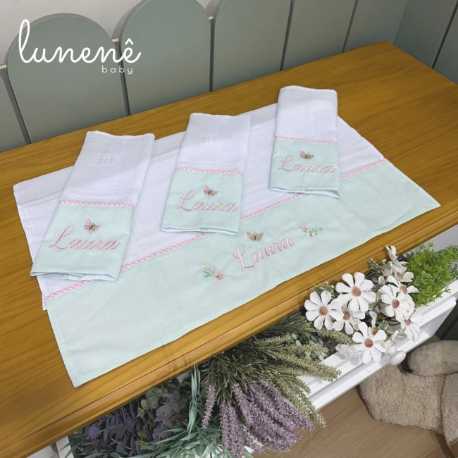 Fralda para Boca 04 Peças Jardim Encantado 200 Fios 4587