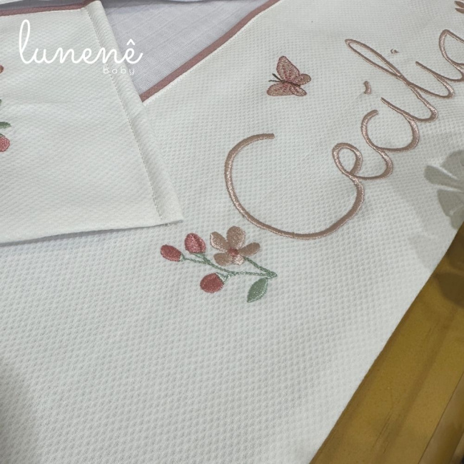 Fralda para Boca 04 Peças Piquezinho Floral 400 Fios 4528