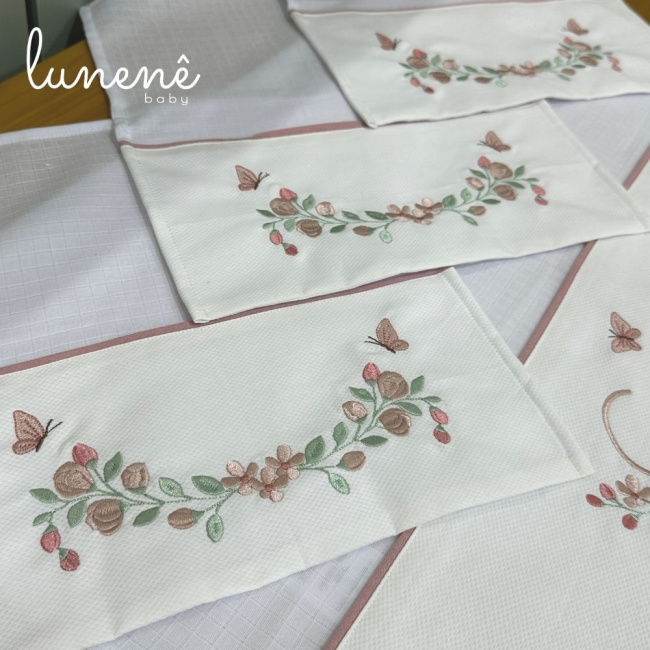 Fralda para Boca 04 Peças Piquezinho Floral 400 Fios 4528