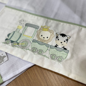 Fralda para Boca 04 Peças Trenzinho Baby 200 Fios 4501