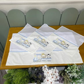 Fralda para Boca 04 Peças Trenzinho Baby 200 Fios 4515