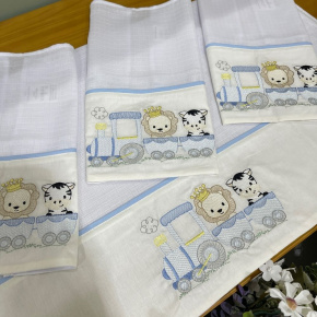 Fralda para Boca 04 Peças Trenzinho Baby 200 Fios 4515