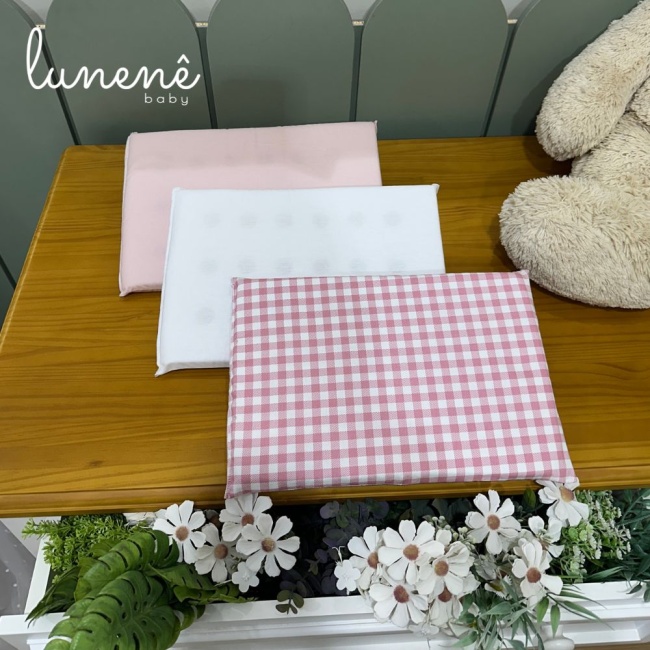Kit 03 peças Travesseiro Anti-sufocante Floral Xadrez Daniela 200 Fios 4624