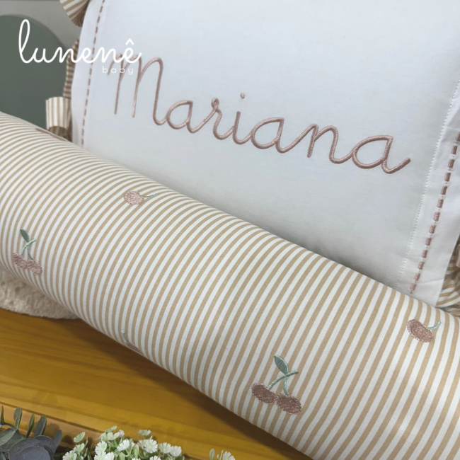 Kit Almofada 02 Peças Cerejinha Caqui 200 Fios 4575