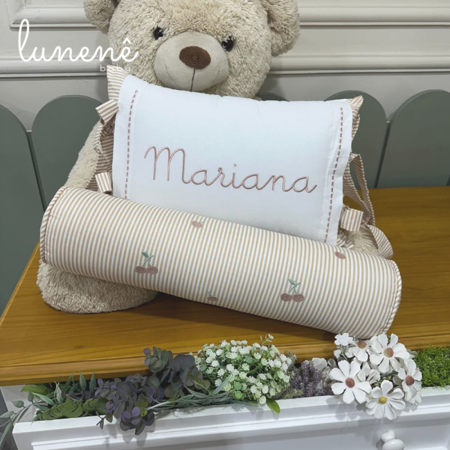 Kit Almofada 02 Peças Cerejinha Caqui 200 Fios 4575