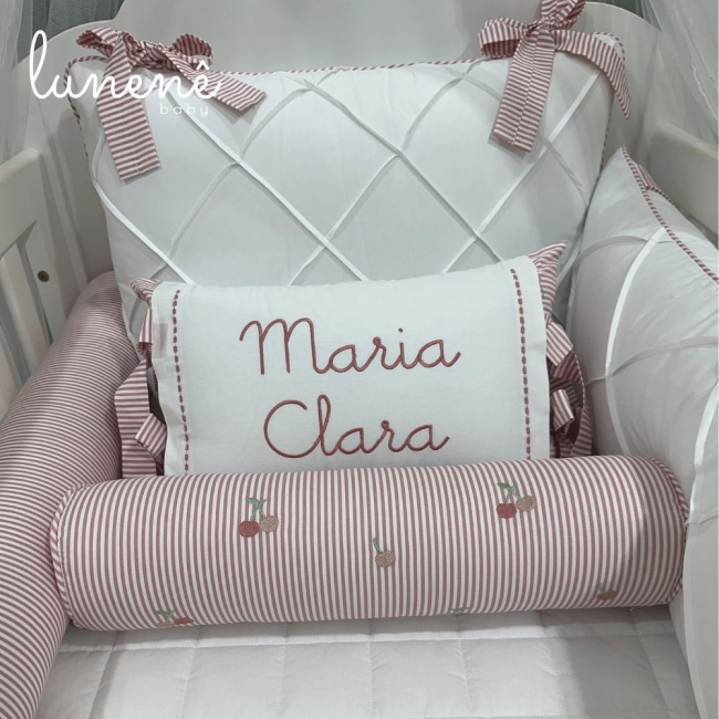 Kit Almofada 02 Peças Cerejinha Rose 200 Fios 4568