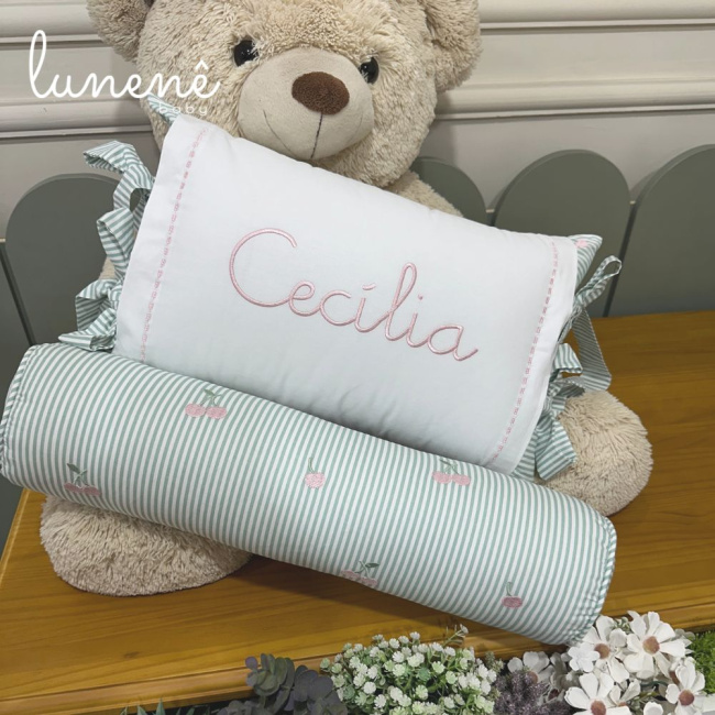 Kit Almofada 02 Peças Cerejinha Verde 200 Fios 4574