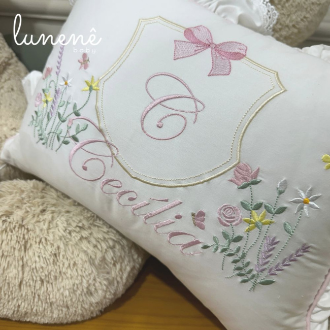 Kit Almofada 02 Peças Decorativa Lunenê Baby Cecília 4558