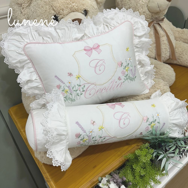 Kit Almofada 02 Peças Decorativa Lunenê Baby Cecília 4558