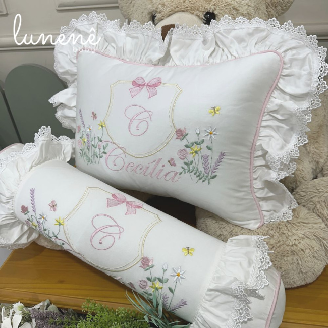 Kit Almofada 02 Peças Decorativa Lunenê Baby Cecília 4558
