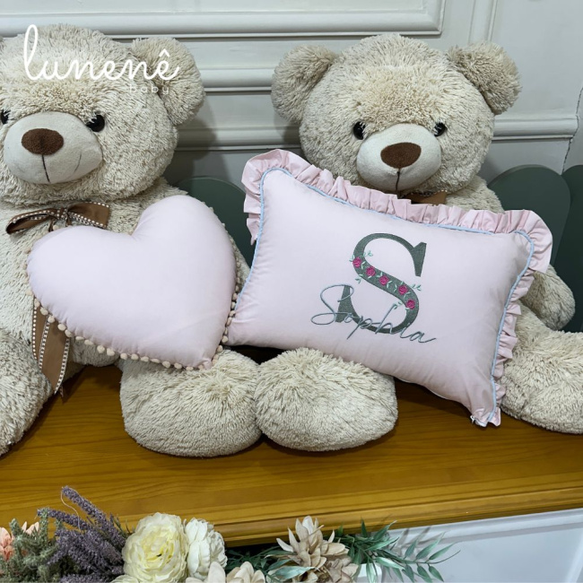 Kit Almofada 02 Peças Decorativa Lunenê Baby Sophia 4547