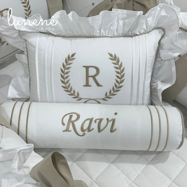 Kit Almofada 02 Peças Personalizada Imperial Caqui 200 Fios 4548