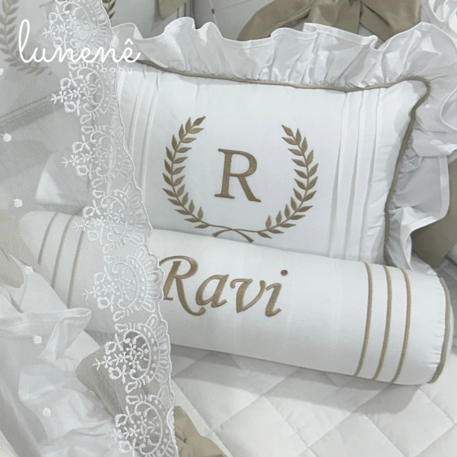 Kit Almofada 02 Peças Personalizada Imperial Caqui 200 Fios 4548