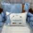 Kit Berço 100% Algodão 160 Fios Azul Bernardo Personalizado 06 Peças 4540