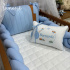 Kit Berço 100% Algodão 160 Fios Azul Bernardo Personalizado 06 Peças 4540