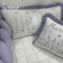 Kit Berço 100% Algodão 160 Fios Lilás Personalizado 06 Peças Lavanda 4685
