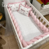 Kit Berço 100% Algodão 160 Fios Rosa Personalizado 06 Peças Cerejinha 4677