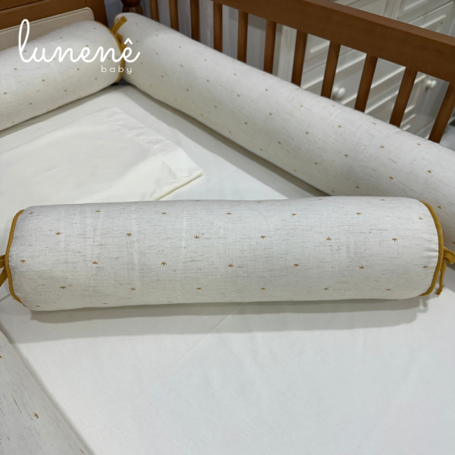 Kit Berço 100% Algodão Rolinho 200 Fios 07 Peças Coroinha 4000