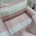 Kit Berço 100% Algodão 200 Fios Personalizado 08 Peças Manuela Baby Rose 4671