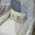 Kit Berço 100% Algodão 200 Fios Personalizado 08 Peças Xadrez Azul Bento 4681