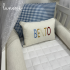 Kit Berço 100% Algodão 200 Fios Personalizado 08 Peças Xadrez Azul Bento 4681