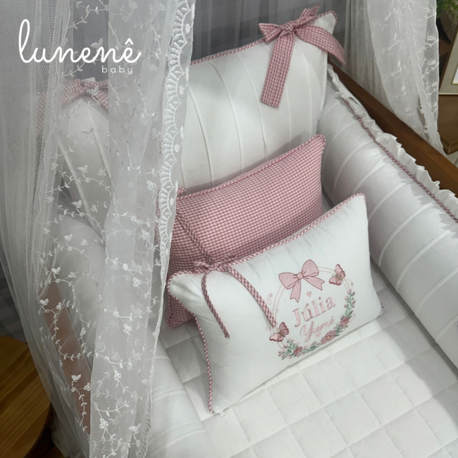 Kit Berço 100% Algodão 200 Fios Personalizado 08 Peças Júlia Baby 4695