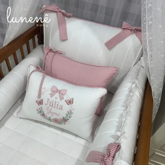 Kit Berço 100% Algodão 200 Fios Personalizado 08 Peças Júlia Baby 4695