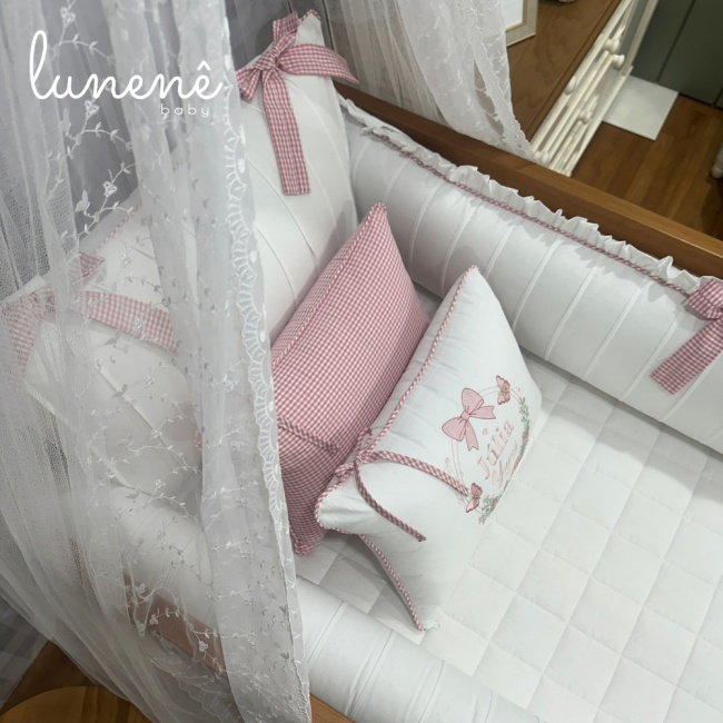 Kit Berço 100% Algodão 200 Fios Personalizado 08 Peças Júlia Baby 4695