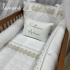 Kit Berço 100% Algodão 200 Fios Personalizado 09 Peças Classic Caqui 4543