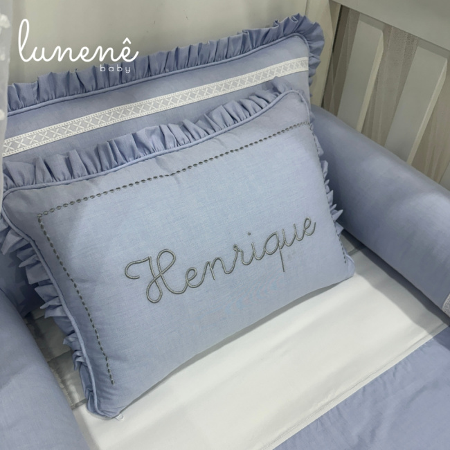 Kit Berço 100% Algodão 200 Fios Personalizado 09 Peças Petit Chambre 4689
