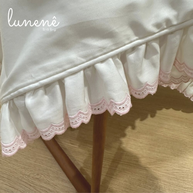 Kit Maternidade 02 Peças Lunenê Baby Castelli Rosa 400 Fios 4583