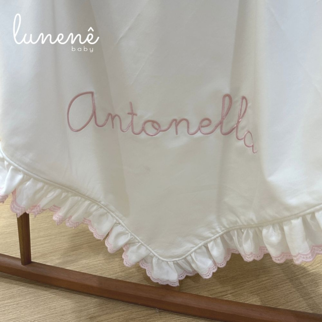 Kit Maternidade 02 Peças Lunenê Baby Castelli Rosa 400 Fios 4583