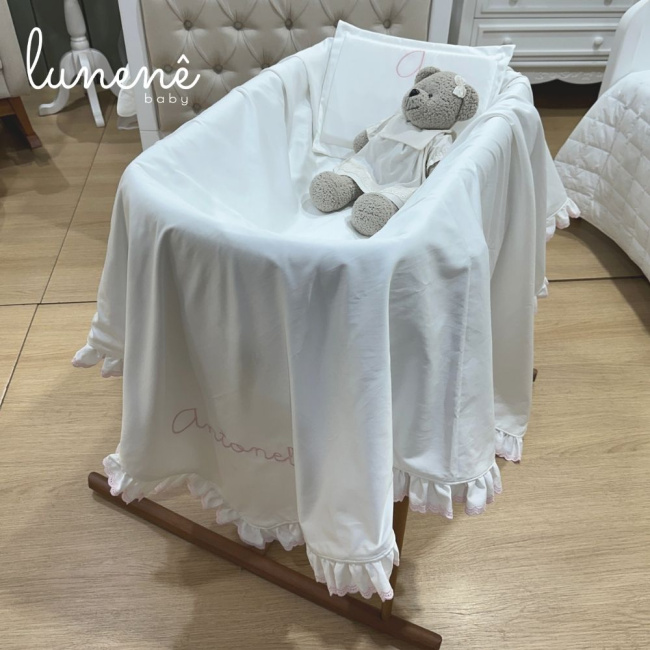 Kit Maternidade 02 Peças Lunenê Baby Castelli Rosa 400 Fios 4583