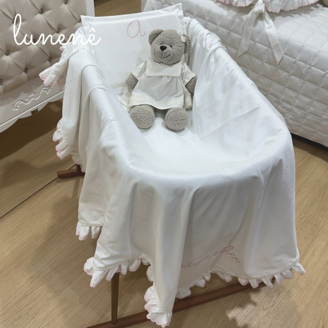 Kit Maternidade 02 Peças Lunenê Baby Castelli Rosa 400 Fios 4583