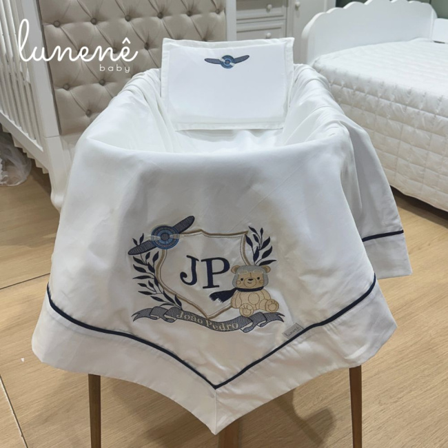 Kit Maternidade 02 Peças Personale Baby 400 Fios Ursinho Aviador 4577