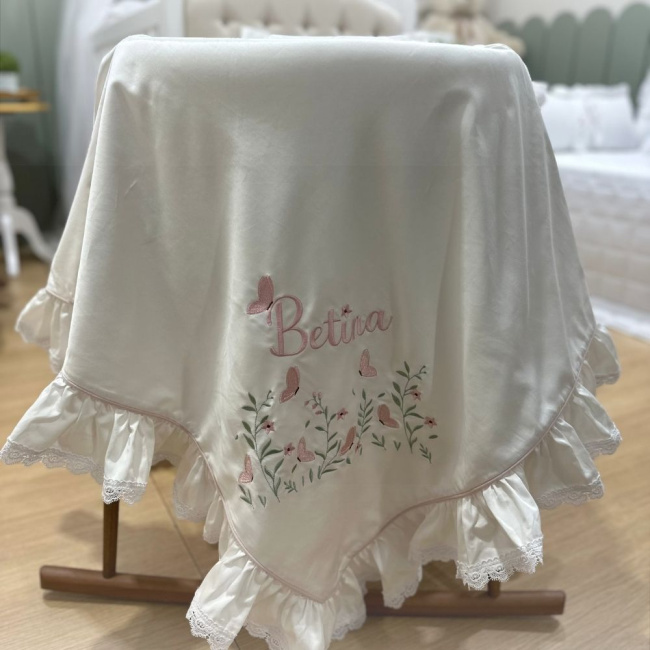 Kit Maternidade 02 Peças Personalizado Betina Rosê 200 Fios 4522