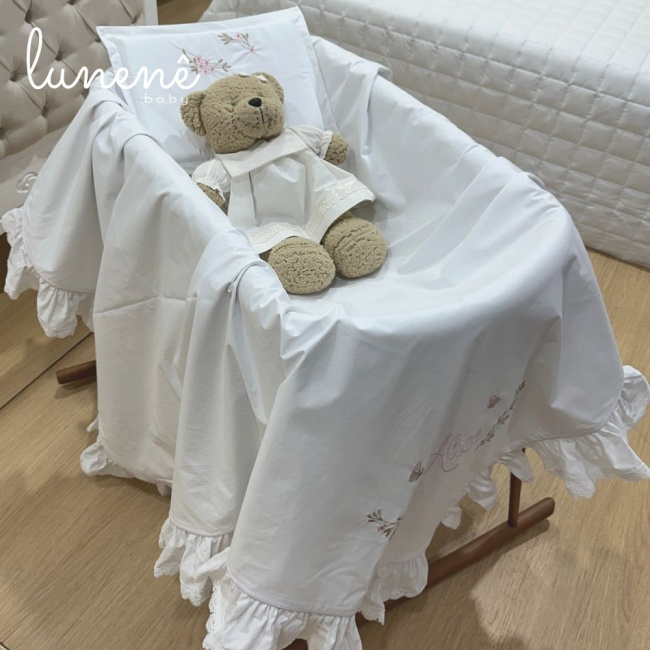 Kit Maternidade 02 Peças Personalizado Jardim Encantado 200 Fios 4556