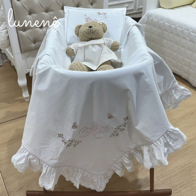 Kit Maternidade 02 Peças Personalizado Jardim Encantado 200 Fios 4556