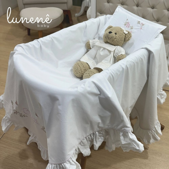 Kit Maternidade 02 Peças Personalizado Jardim Encantado 200 Fios 4556