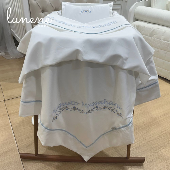 Kit Maternidade 03 Peças Lunenê Baby Ramo Azul 400 Fios 4588
