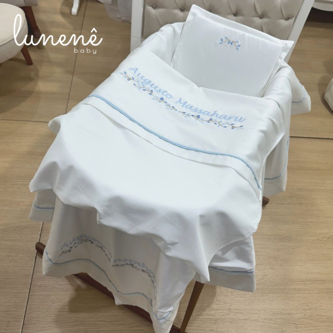 Kit Maternidade 03 Peças Lunenê Baby Ramo Azul 400 Fios 4588