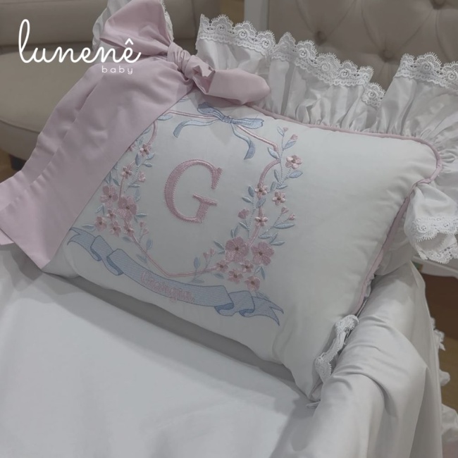 Kit Maternidade 03 Peças Personalizado Floral Giorgia 200 Fios