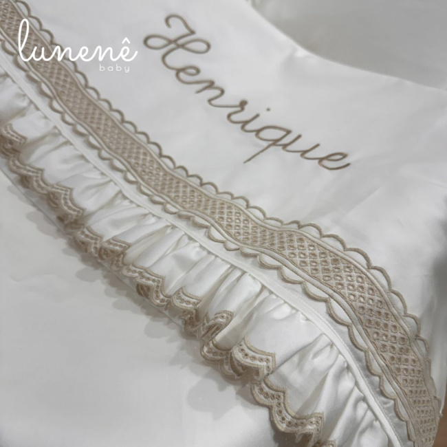 Kit Maternidade 04 Peças Lunenê Baby Castelli Caqui 400 Fios 4579