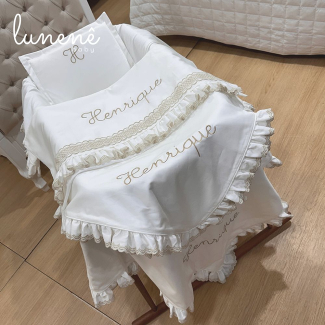 Kit Maternidade 04 Peças Lunenê Baby Castelli Caqui 400 Fios 4579