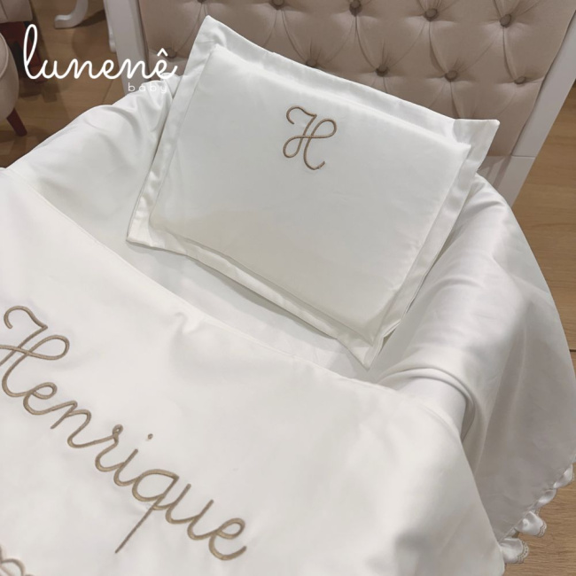 Kit Maternidade 04 Peças Lunenê Baby Castelli Caqui 400 Fios 4579